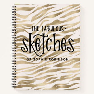 Speciaal Elegant Gold White Girly Sketchbook Notitieboek