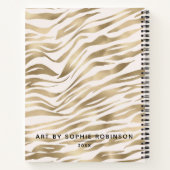 Speciaal Elegant Gold White Girly Sketchbook Notitieboek (Achterkant)