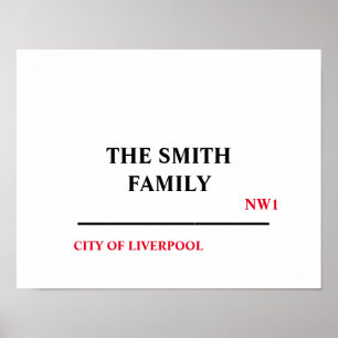 Speciaal familienaam Street Sign Wall Poster