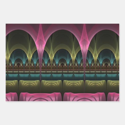 Speciaal Fantasy Patroon Abstract Kleurrijke Fract Inpakpapier Vel (Voorkant)