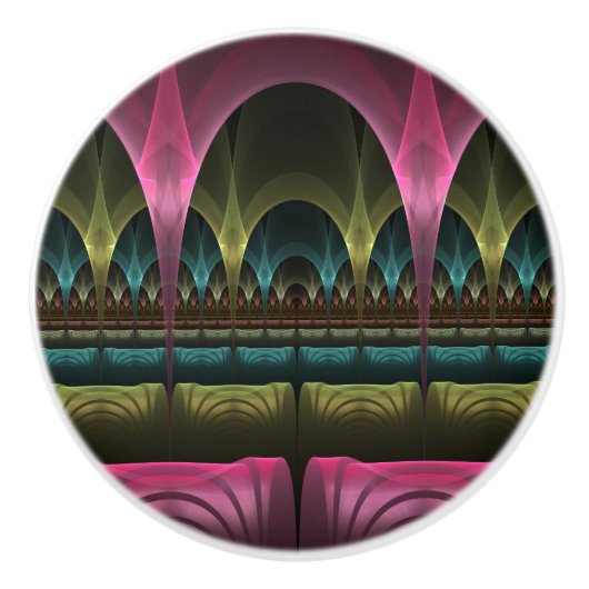 Speciaal Fantasy Patroon Abstract Kleurrijke Fract Keramische Knop (Voorkant)