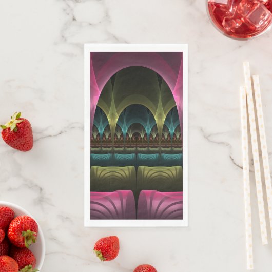 Speciaal Fantasy Patroon Abstract Kleurrijke Fract Servet (Insitu)