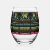 Speciaal Fantasy Patroon Abstract Kleurrijke Fract Wijnglas Zonder Voet (Rechts)