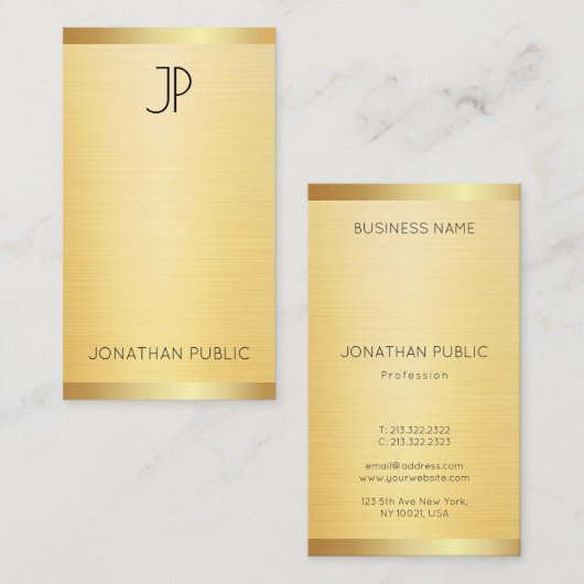 Speciaal Faux Gold Modern Elegant Professional Visitekaartje (Voorkant / Achterkant)