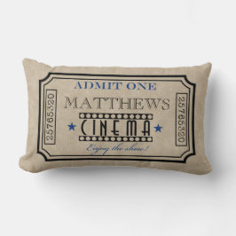 Speciaal filmtheater Ticket Pillow - blauw Kussen