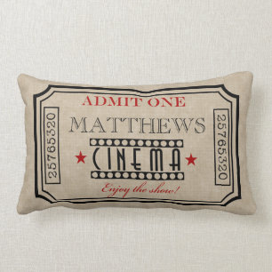 Speciaal filmtheater Ticket Pillow - rood Kussen
