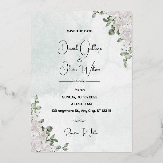 Speciaal Floral Patterned bruiloft uitnodiging (Voorkant)