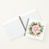 Speciaal Floral Wreath-kerstboek Notitieboek (Binnen)