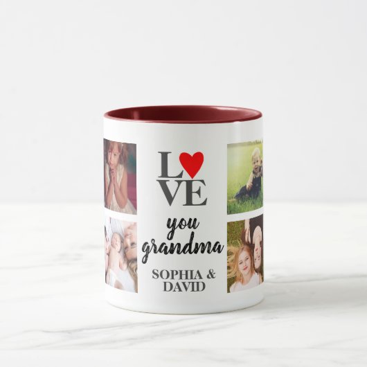 Speciaal fotocollage Gift voor grootmoeder Mok (Midden)