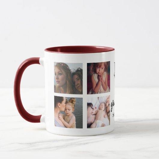 Speciaal fotocollage Gift voor grootmoeder Mok (Links)