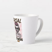 Speciaal gameontwerp met sociale afstanden latte mok (Rechterhoek)