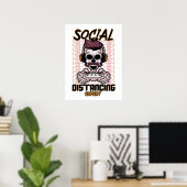 Speciaal gameontwerp met sociale afstanden poster (Thuiskantoor)
