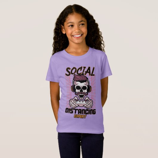 Speciaal gameontwerp met sociale afstanden t-shirt (Voorkant volledig)