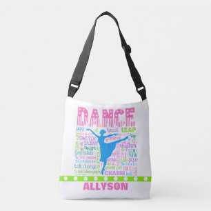 Speciaal gebundelde danserwoorden Typografie Crossbody Tas