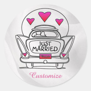 Speciaal gehuwde Stickers van Honeymoon Car
