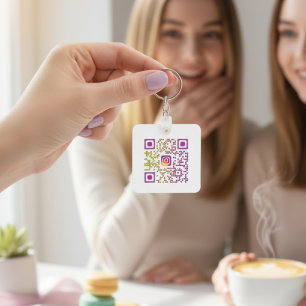 Speciaal geïndividualiseerde instagram-QR-code Sleutelhanger