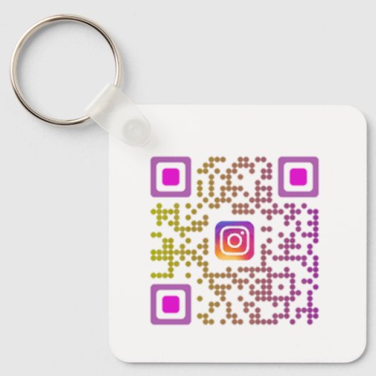 Speciaal geïndividualiseerde instagram-QR-code Sleutelhanger (Voorkant)