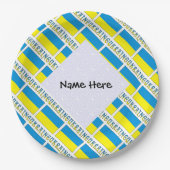 Speciaal geïndividualiseerde Oekraïense en Oekraïe Papieren Bordje (Voorkant)