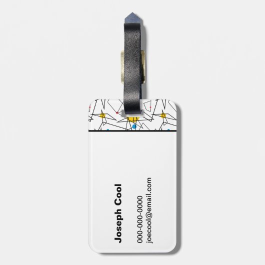 Speciaal gepersonaliseerd angulair geometrisch ret bagagelabel (Achterkant verticaal)