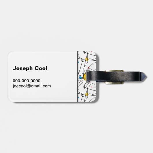 Speciaal gepersonaliseerd angulair geometrisch ret bagagelabel (Achterkant horizontaal)