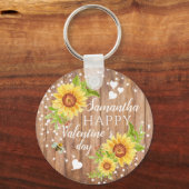 Speciaal gepersonaliseerd door Rustic Happy Valent Sleutelhanger (Voorkant)