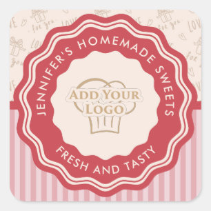 Speciaal gepersonaliseerd met Logo-gelekte homemad Vierkante Sticker