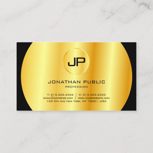 Speciaal gepersonaliseerd modern zwart monogram le visitekaartje (Achterkant)