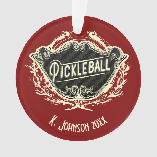 Speciaal gepersonaliseerd Pickleball Ornament (voorkant)
