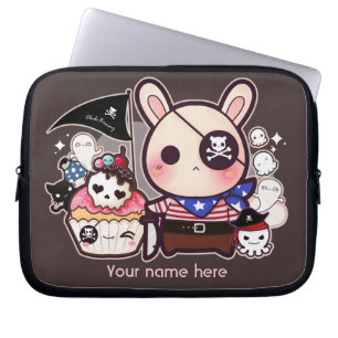 Speciaal gepersonaliseerd - Pruitpiratenbunny met  Laptop Sleeve