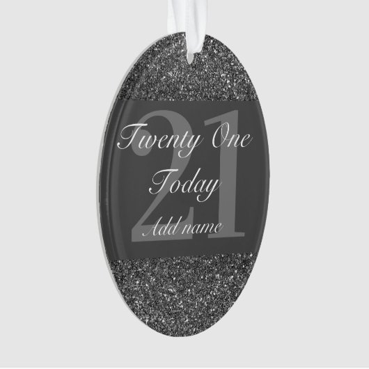 Speciaal gepersonaliseerd verjaardagsgeschenk 21st ornament (voorkant)