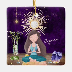 Speciaal gepersonaliseerd voor de Peace Yoga Brune Keramisch Ornament
