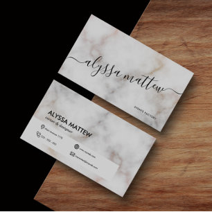 Speciaal gepersonaliseerd White Gold Marble Elegan Visitekaartje