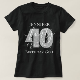 Speciaal gepersonaliseerd zilverveertig feb geboor t-shirt