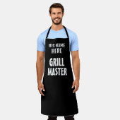 Speciaal gepersonaliseerd zwart grill Master BBQ-s Schort (Gedragen)