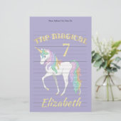 Speciaal gepersonaliseerde 4e 5e 6e 7e 8e verjaard briefpapier (Staand voorkant)