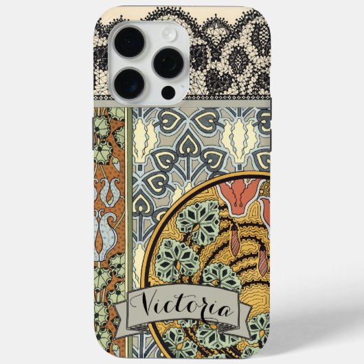 Speciaal gepersonaliseerde Art Deco Lily Pattern Case-Mate iPhone Case (Achterkant)