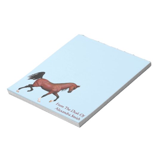 Speciaal gepersonaliseerde baai Trotting Arabian H Notitieblok (Gedraaid)