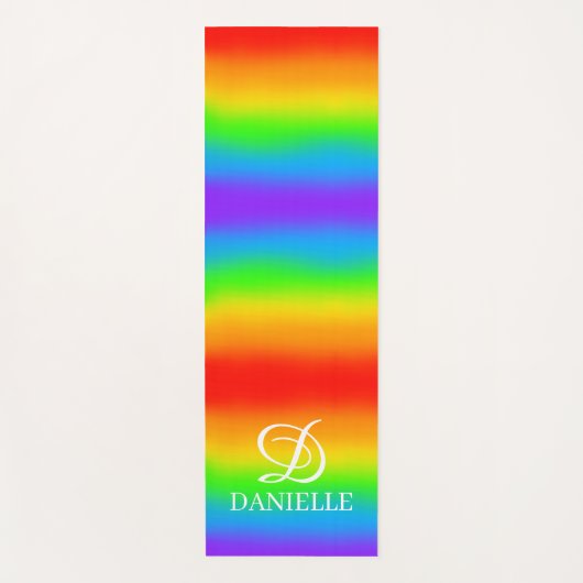 Speciaal gepersonaliseerde Bright Rainbow Yoga Mat (Voorkant)