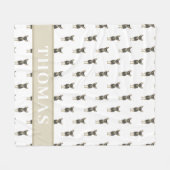 Speciaal gepersonaliseerde Chihuahua (zwart & vera Fleece Deken (Voorkant (Horizontaal))