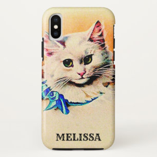 Speciaal gepersonaliseerde Cute  Cat iPhone XS Hoesje