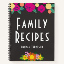 Speciaal gepersonaliseerde familie CookBook Floral