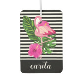 Speciaal gepersonaliseerde Flamingo Striped Air Fr Luchtverfrisser (Voorkant)