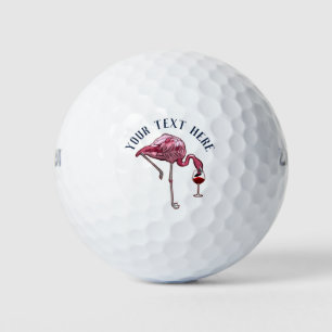 Speciaal gepersonaliseerde Flamingo Wine Drinker N Golfballen