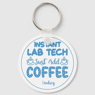 Speciaal gepersonaliseerde Funny Blue Lab-technicu Sleutelhanger
