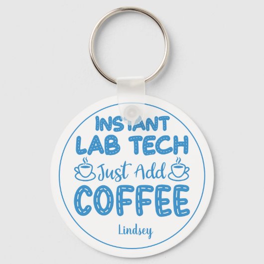 Speciaal gepersonaliseerde Funny Blue Lab-technicu Sleutelhanger (Voorkant)