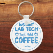 Speciaal gepersonaliseerde Funny Blue Lab-technicu Sleutelhanger (Voorkant)