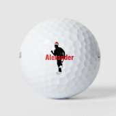 Speciaal gepersonaliseerde Golfer Santa Hat-kerstg Golfballen (Voorkant)
