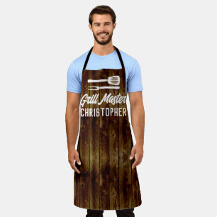 Speciaal gepersonaliseerde grill Master BBQ Rustic Schort