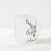 Speciaal gepersonaliseerde kerst render matglas koffiemok (Voorkant rechts)