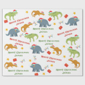 Speciaal gepersonaliseerde kerstkerst met de Dinos Cadeaupapier (Vlak)